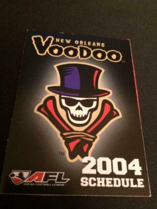 2004 Orleans Voodoo Arena Football Pocket Schedule Red Version