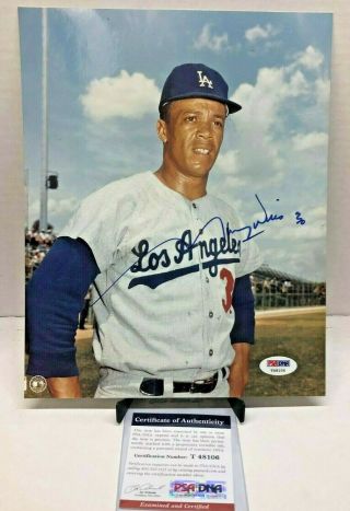 Maury Wills Autographed 8x10 Photo Psa/dna Certified (los Angeles Dodgers)