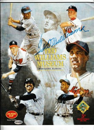 Ted Williams Signed Program From His Florida Museum Red Sox