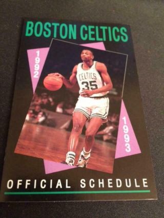 1992 - 93 Boston Celtics Basketball Pocket Schedule Lite Vers 35 Reggie Lewis