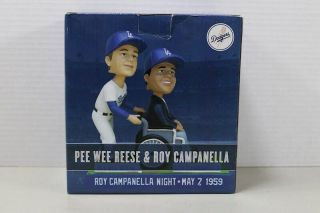 2014 Pee Wee Reese Roy Campanella Los Angeles Dodgers Dual Bobble Head Sga