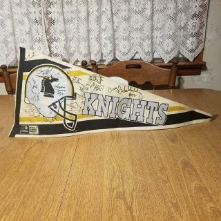 Authentic Autographed York N.  J Knights Pennant World League Of Football