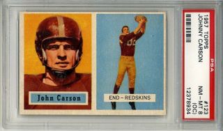 1957 Topps 123 Johnny Carson Washington Redskins Psa 8 (oc)