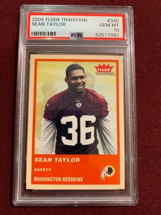Sean Taylor 2004 Fleer Tradition Rookie Card Psa 10 Gem Mt Um Redskins