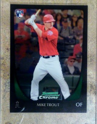 2011 Bowman Chrome Refractor Mike Trout ROOKIE RC 175 3