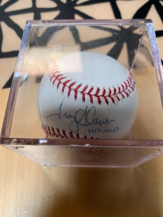 Troy Glaus Signed Autographed 2002 World Series Baseball Anaheim Angels Cube