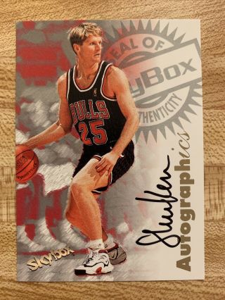 Steve Kerr 1997 - 98 Skybox Premium Autographics; On - Card Auto; Chicago Bulls