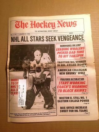 The Hockey News,  Jan 27,  1978,  Vol 31 No 17,  40p: Nhl Allstars Seek Vengeance