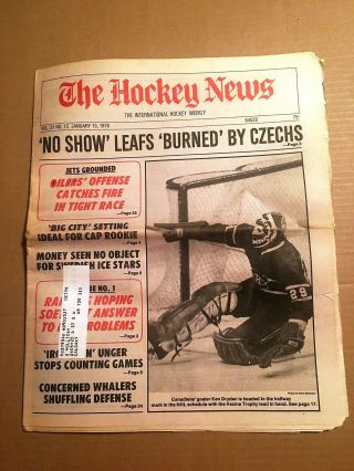 The Hockey News,  Jan 13,  1978,  Vol 31 No 15,  40p: No Show Leafs Burned By Czechs