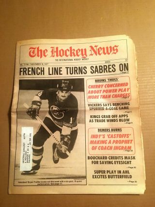 The Hockey News,  Nov 18,  1977,  Vol 31 No 7,  40p: Bryan Trottier On Cover