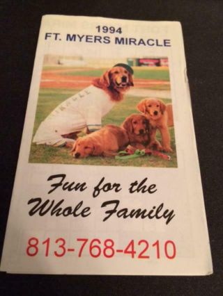 1994 Fort Myers Miracle Baseball Pocket Schedule Subway Version