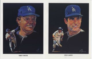 Set Of 26 Los Angeles Dodgers 1981 World Series Champ Union 76 Color Prints 1982
