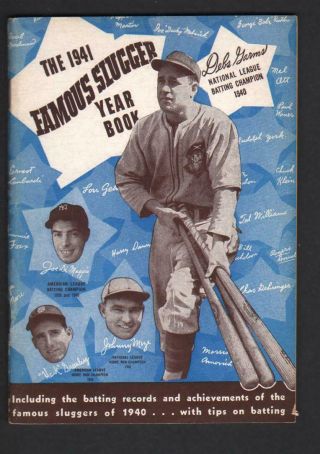 1941 Famous Slugger Baseball Yearbook W/ Dimaggio & Greenberg Cover