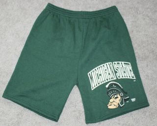 Vtg 90s Michigan State Spartans Sweat Shorts Men 