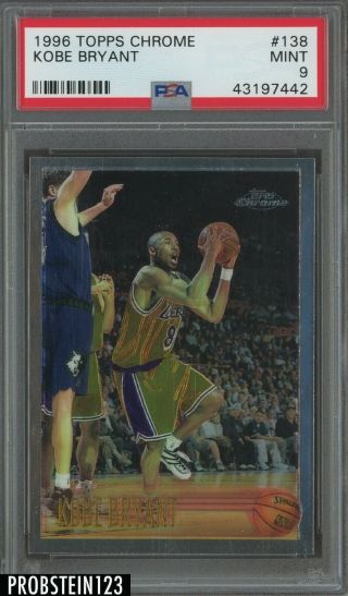 1996 - 97 Topps Chrome 138 Kobe Bryant Lakers Rc Rookie Psa 9