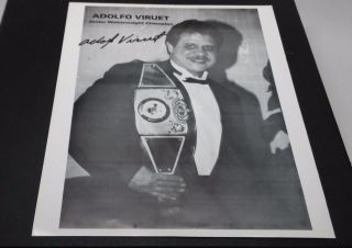 Adolfo Viruet B/w 8x10 Autographed Photo Junior Welterweight Boxing Champion