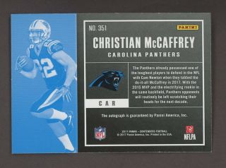 2017 Contenders Cracked Ice Rookie Ticket Christian McCaffrey RC AUTO SP 16/25 2