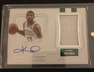 Kyrie Irving 2017 - 18 National Treasures Clutch Factor Patch Auto /35 Gem