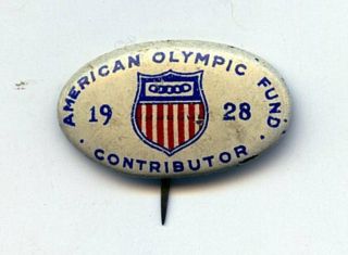 1928 American Olympic Fund Contributor Pinback Pin York