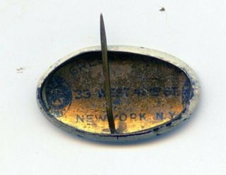 1928 American Olympic Fund Contributor Pinback Pin York 2