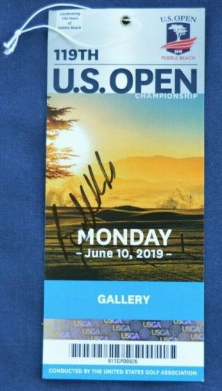Brooks Koepka Autographed Signed 2019 U.  S.  Open Pebble Beach Ticket Pga Golf