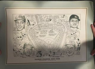 Yankee Stadium Lithograph By Amadee York Yankees Nyy Poster