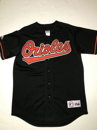 Majestic Baltimore Orioles Black Orange Team Jersey Sewn Stitch Adult Large