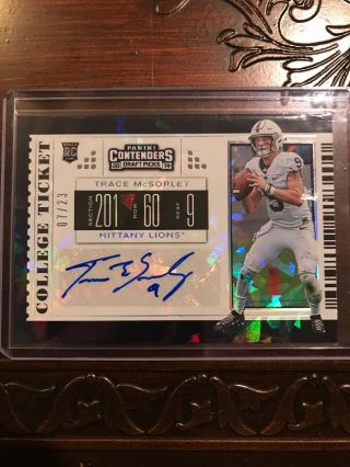 2019 Panini Contenders Draft Trace Mcsorley Cracked Ice Rc Auto 7/23 Ravens