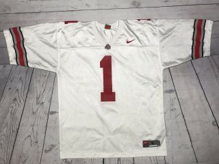 Nike Ohio State Buckeyes Football Jersey Mens Large White Red Osu Ncaa Vintage