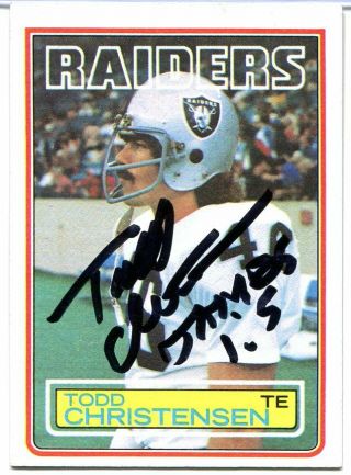 Todd Christensen Raiders 1983 Topps 298 Autographed Card Sb Xvi & Xviii