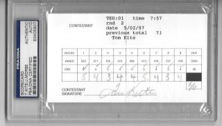 Tom Kite / Peter Gallagher Jr.  Psa/ Dna Certified Authentic Autograph Scorecard