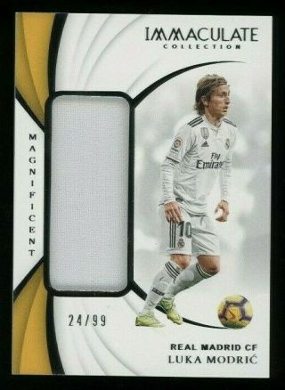 2018 - 19 Immaculate Soccer Luka Modric Worn Jersey 24/99 Real Madrid