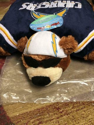 2009 Pillow Pets San Diego Chargers Stuffed Animal Bear Couch Sofa NFL Football 2