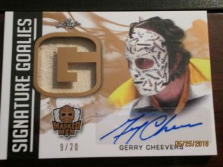 2017 - 18 Leaf Masked Men Hockey Signature Goalies Auto/relic 9/20 Gerry Cheevers