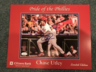 Chase Utley Phillies Dodgers Signed 11x14 Pride Of The Phillies Print Jsa Ucla
