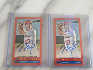 2017 Topps Archives Mike Trout Auto /25 Red Parallel 