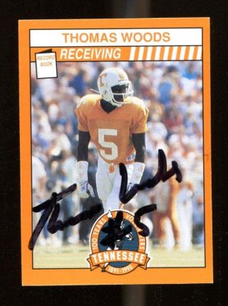 Thomas Woods Signed 1990 Tennessee Vols Football Card Autographed 41901