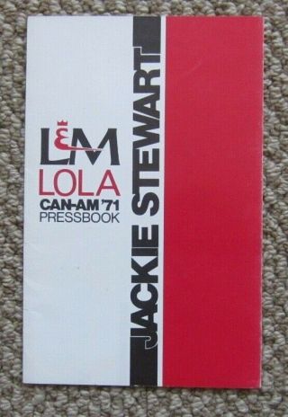 Jackie Stewart L&m Lola Can Am 1971 Press Booklet