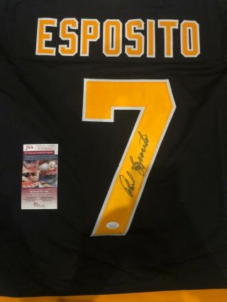 Phil Esposito Autographed Signed Jersey Boston Bruins JSA 3
