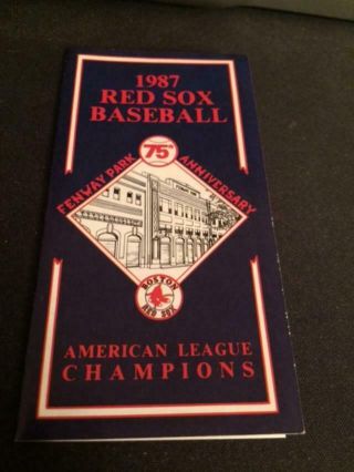 1987 Boston Red Sox Baseball Pocket Schedule Marriott Version