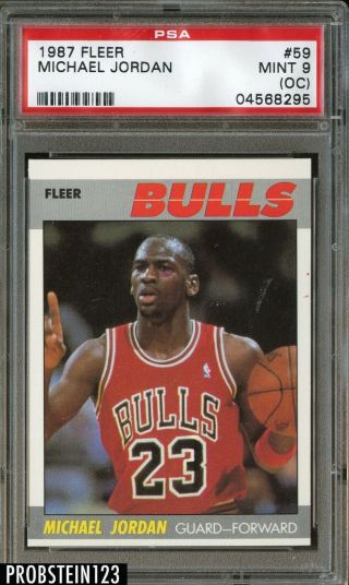 1987 Fleer Basketball 59 Michael Jordan Chicago Bulls Psa 9 (oc)