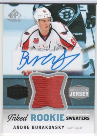 Andre Burakovsky 2014 - 15 Ud Sp Game Inked Rookie Sweaters Jersey Autograph