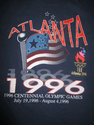 1996 Centennial 100th Summer Olympics Atlanta (lg) T - Shirt American Flag