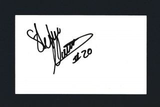 Stephan Morin Signed Hockey Index Card Nordiques & Canucks