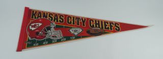 Vintage 90’s Kansas City Chiefs Football 30 " Pennant