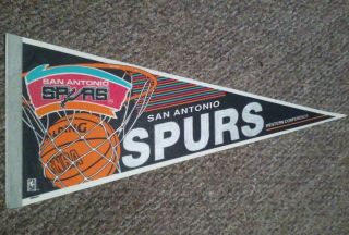 Pennant: Nba: San Antonio Spurs,  Western Conference By Wincraft 30x12 Vtg