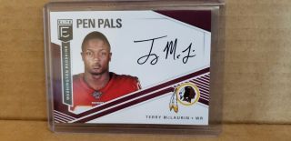 2019 Panini Elite Terry Mclaurin Rc Pen Pals Black Ink Auto Redskins