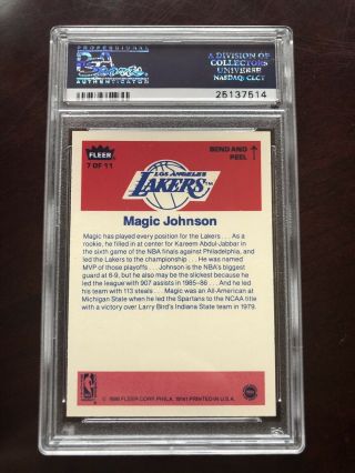 1986 - 87 Fleer Michael Jordan Sticker Rookie PSA 8 (ST) Magic PSA 9 (ST),  7 MORE 4