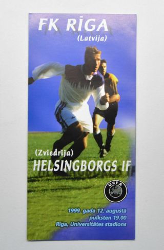 Riga Fk Vs Helsingborgs If Football Match Programme