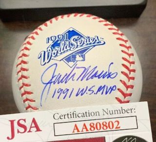 Jack Morris Jsa Signed 1991 World Series Mvp Baseball Autographed Twins Hof Mlb